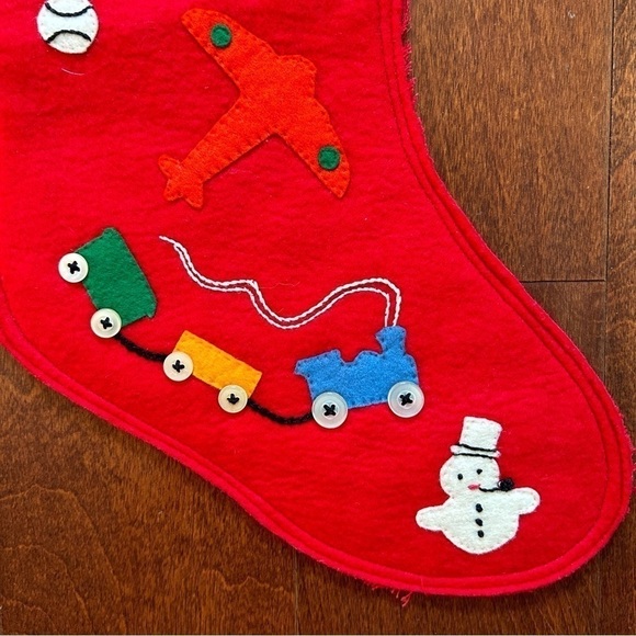 Vintage Felt Christmas Stocking, Handmade - Picture 3 of 15
